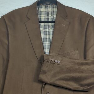 Lauren Ralph Lauren Brown Faux Suede‎ Mens Sport Coat Size 48 L